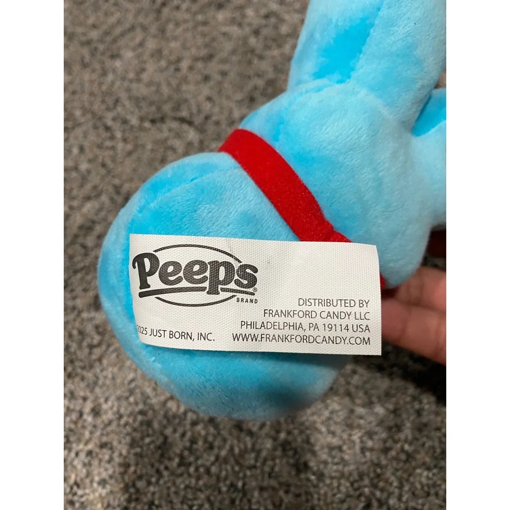 Peeps Plush Bunny Unisex Small Blue Excellent Chef Hat Red Bow Tie Stuffed Toy